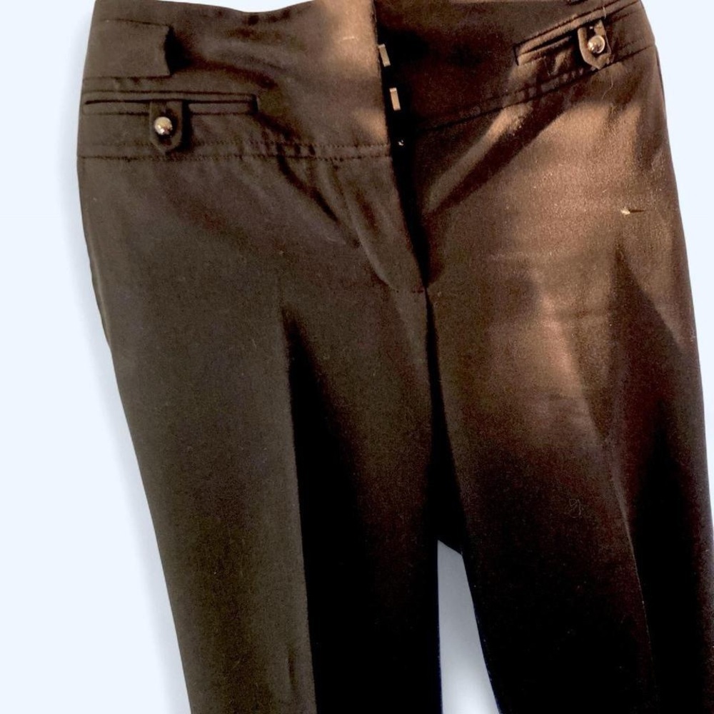 Black stretch crop pants with a straight leg fit 12 Larry Levine